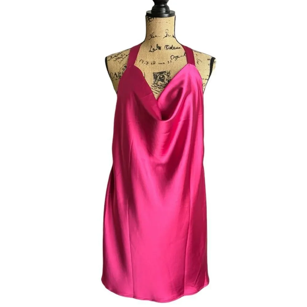 CantonWalker Cowl Neck Dress With Open Back - Fuchsia Size XL NWT 2 0420 - Picture 10 of 11